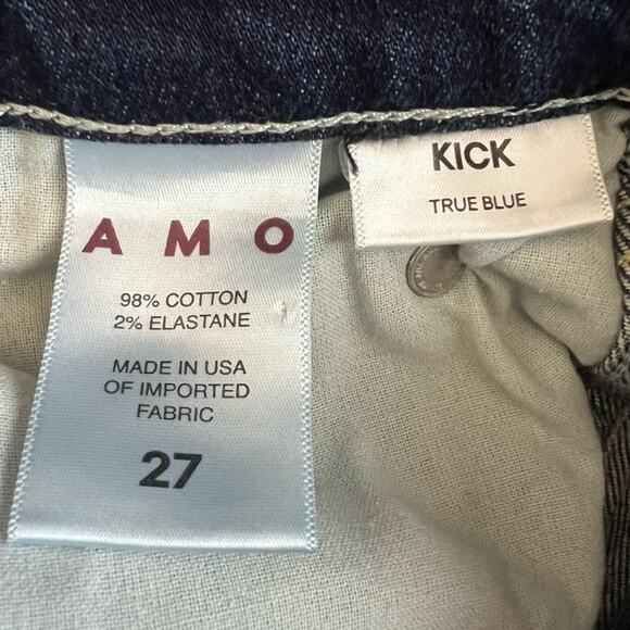 Amo Women’s Kick Flare Mid Rise True Blue Cotton Denim Y2K Jeans Size 27 - Picture 5 of 9
